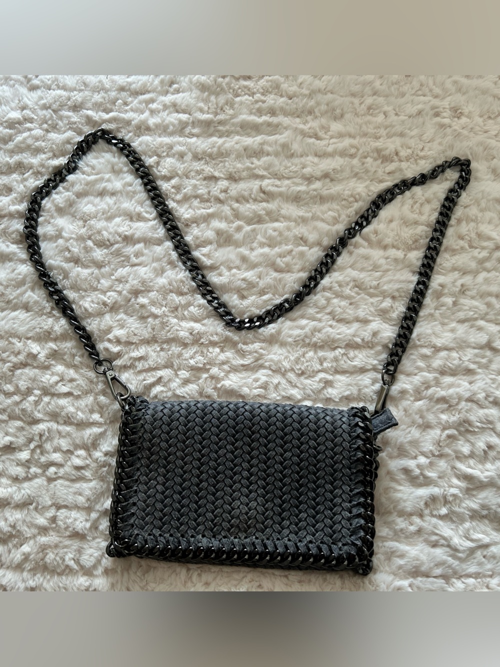 Borse In Pelle Genuine Leather Crossbody Bag with Chain Strap - Made in Italy
